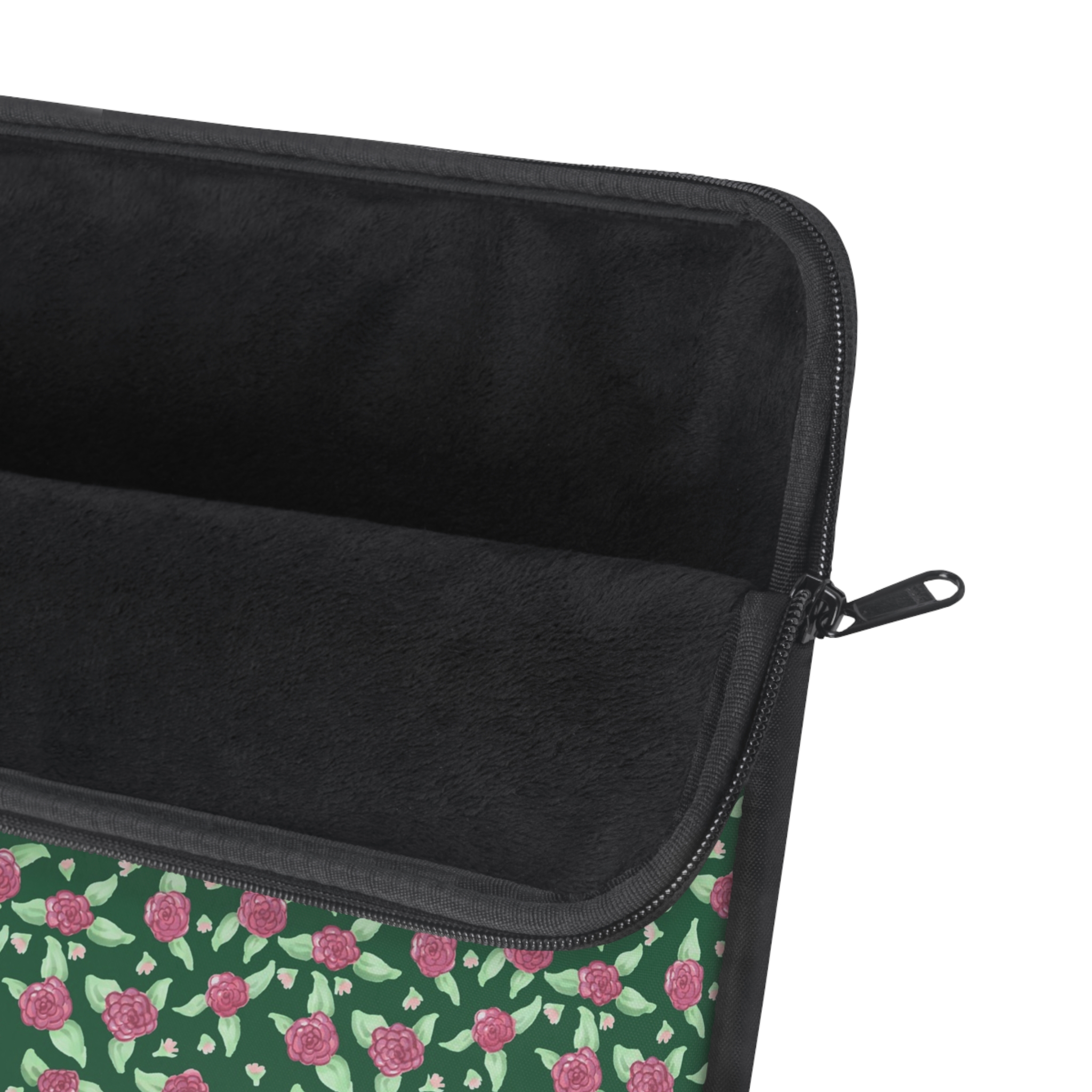 Laptop Sleeve in Green Rose Print