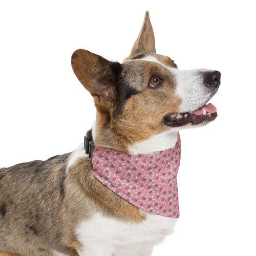 Pet Bandana Collar in Pink Rose Print
