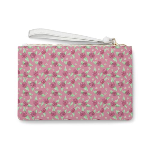Clutch Bag in Pink Rose Print