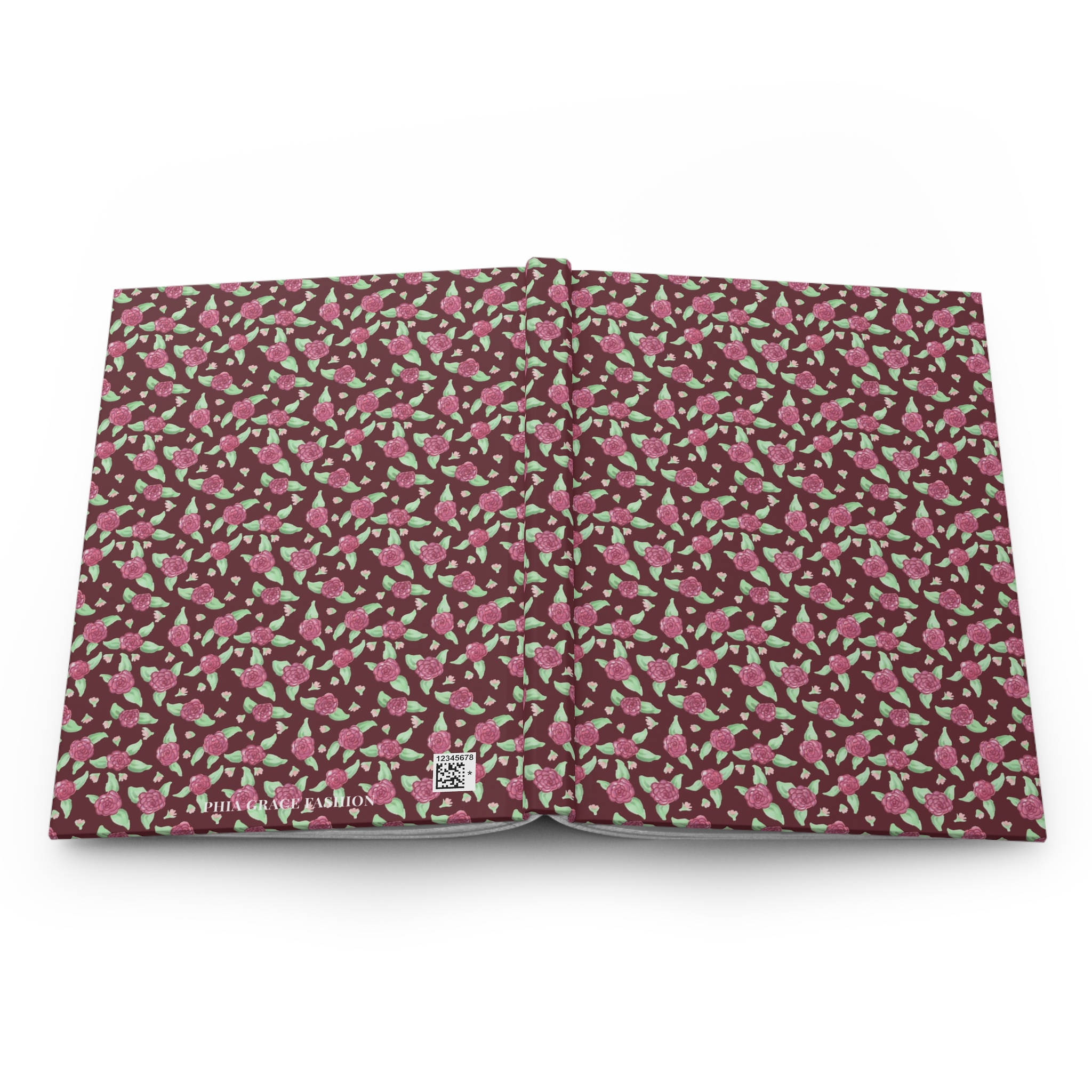 Hardcover Journal Matte in Maroon Rose Print