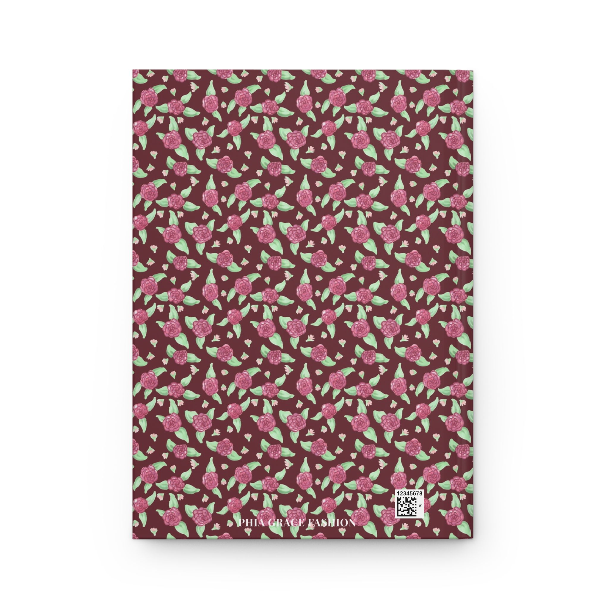 Hardcover Journal Matte in Maroon Rose Print