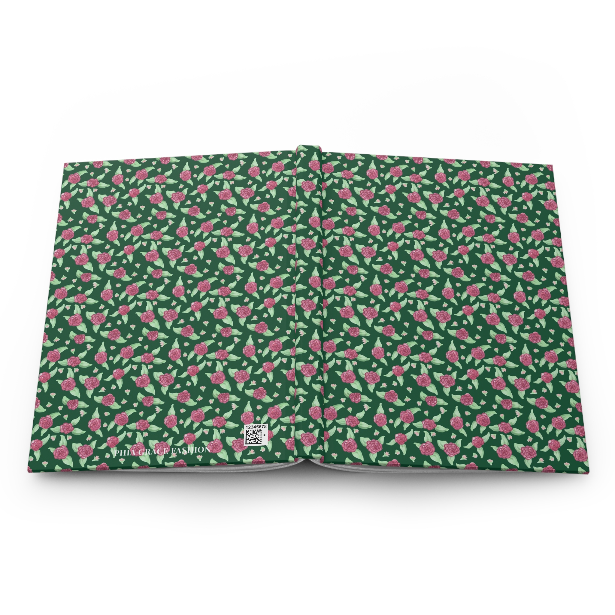 Hardcover Journal Matte in Green Rose Print