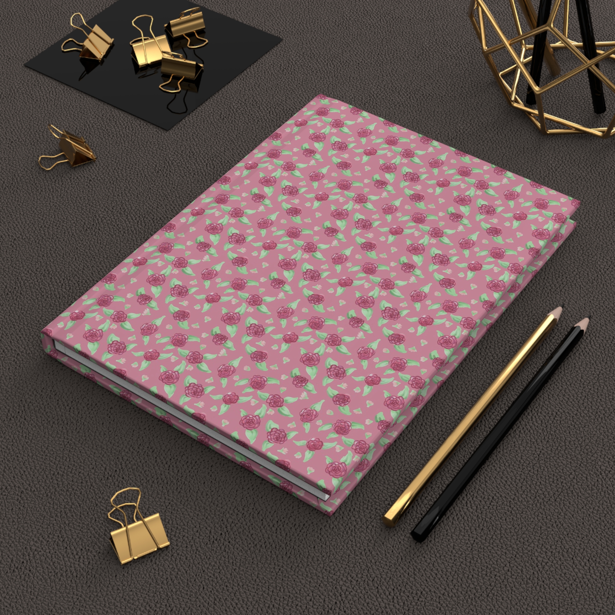 Hardcover Journal Matte in Pink Rose Print