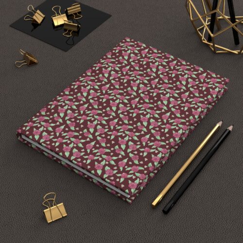 Hardcover Journal Matte in Maroon Rose Print