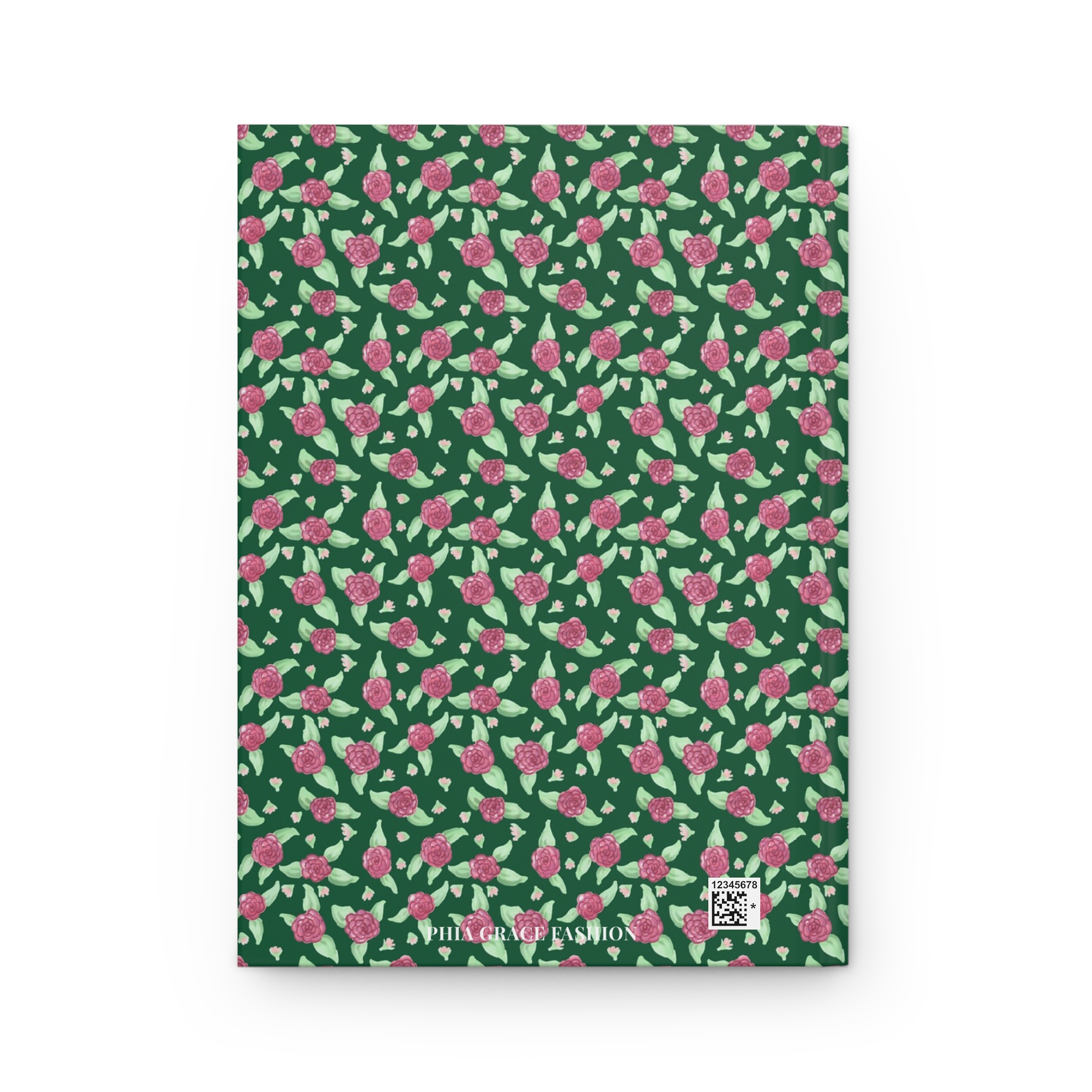Hardcover Journal Matte in Green Rose Print