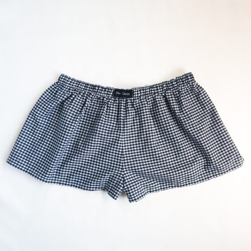 Gingham Boxer Shorts in Black and White