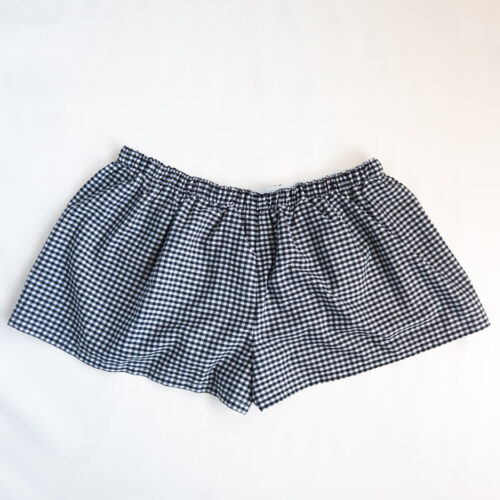 Gingham Boxer Shorts in Black and White