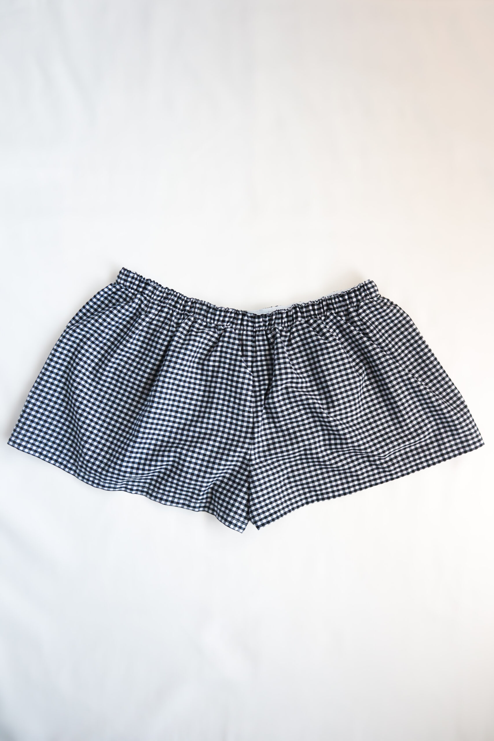 Gingham Boxer Shorts in Black and White