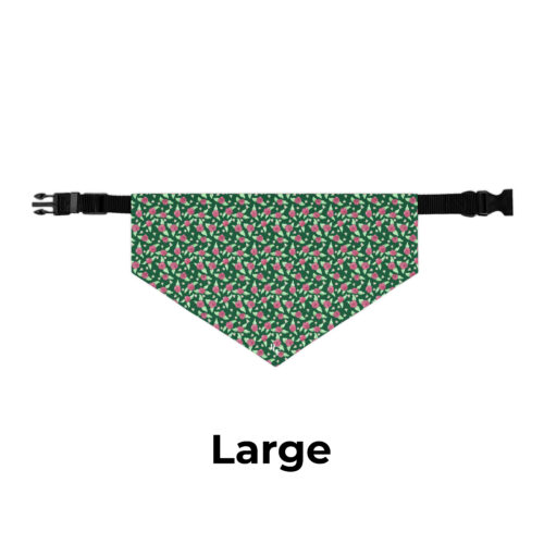 Pet Bandana Collar in Green Rose Print
