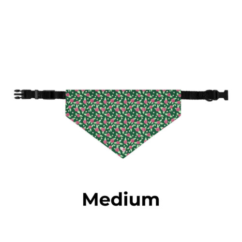 Pet Bandana Collar in Green Rose Print