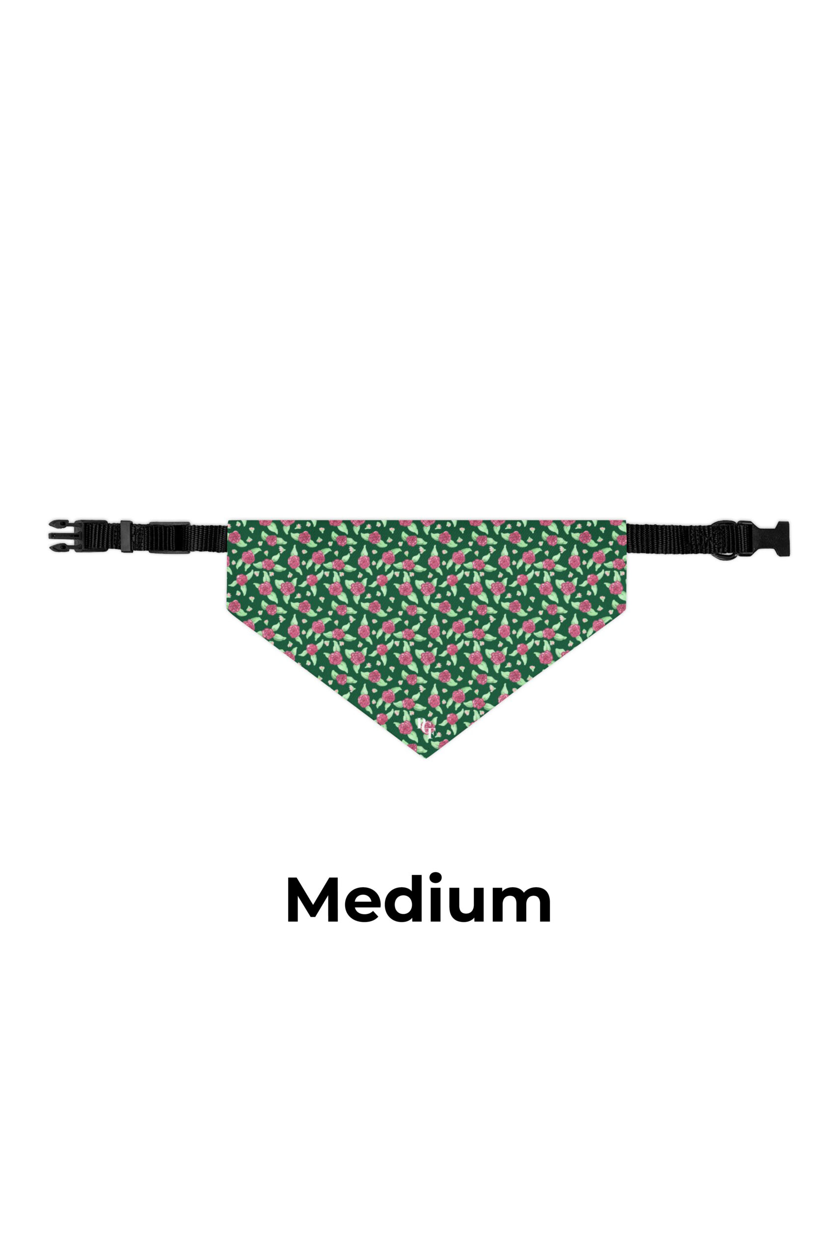 Pet Bandana Collar in Green Rose Print