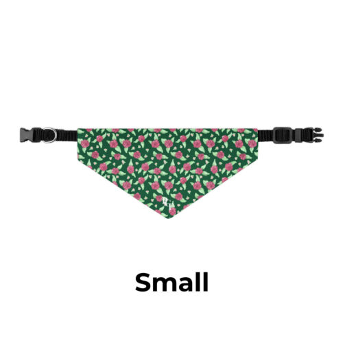 Pet Bandana Collar in Green Rose Print