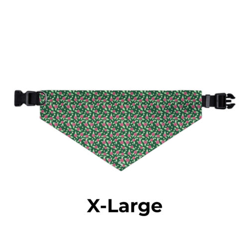 Pet Bandana Collar in Green Rose Print