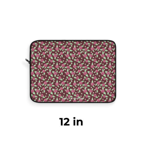 Laptop Sleeve in Maroon Rose Print