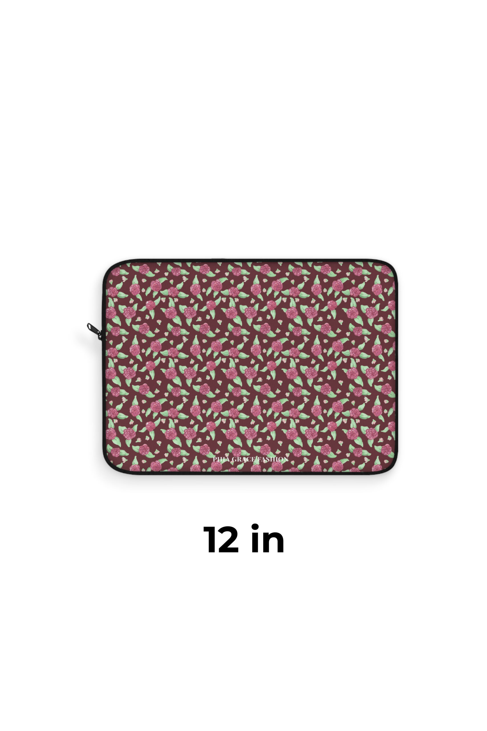 Laptop Sleeve in Maroon Rose Print