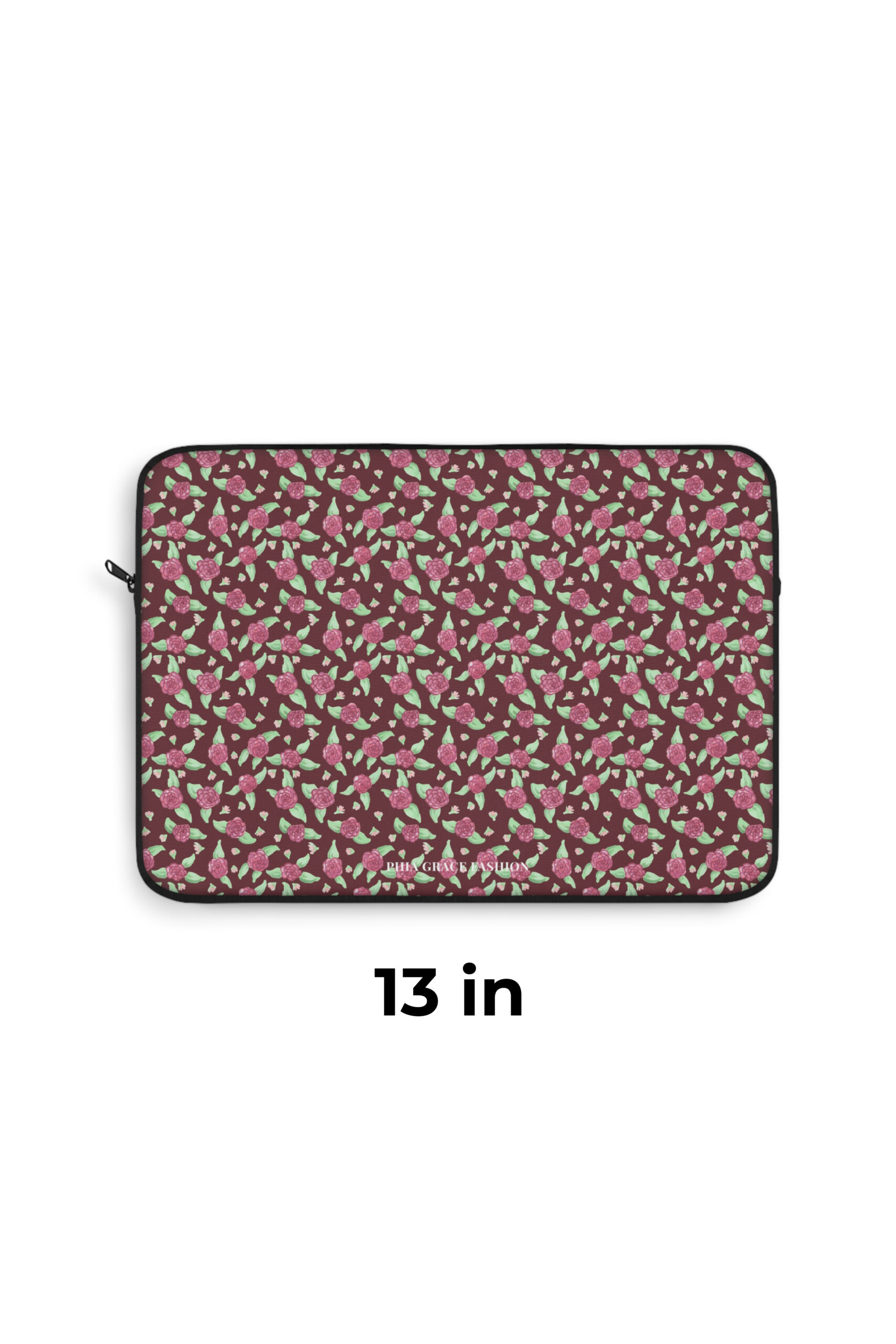 Laptop Sleeve in Maroon Rose Print