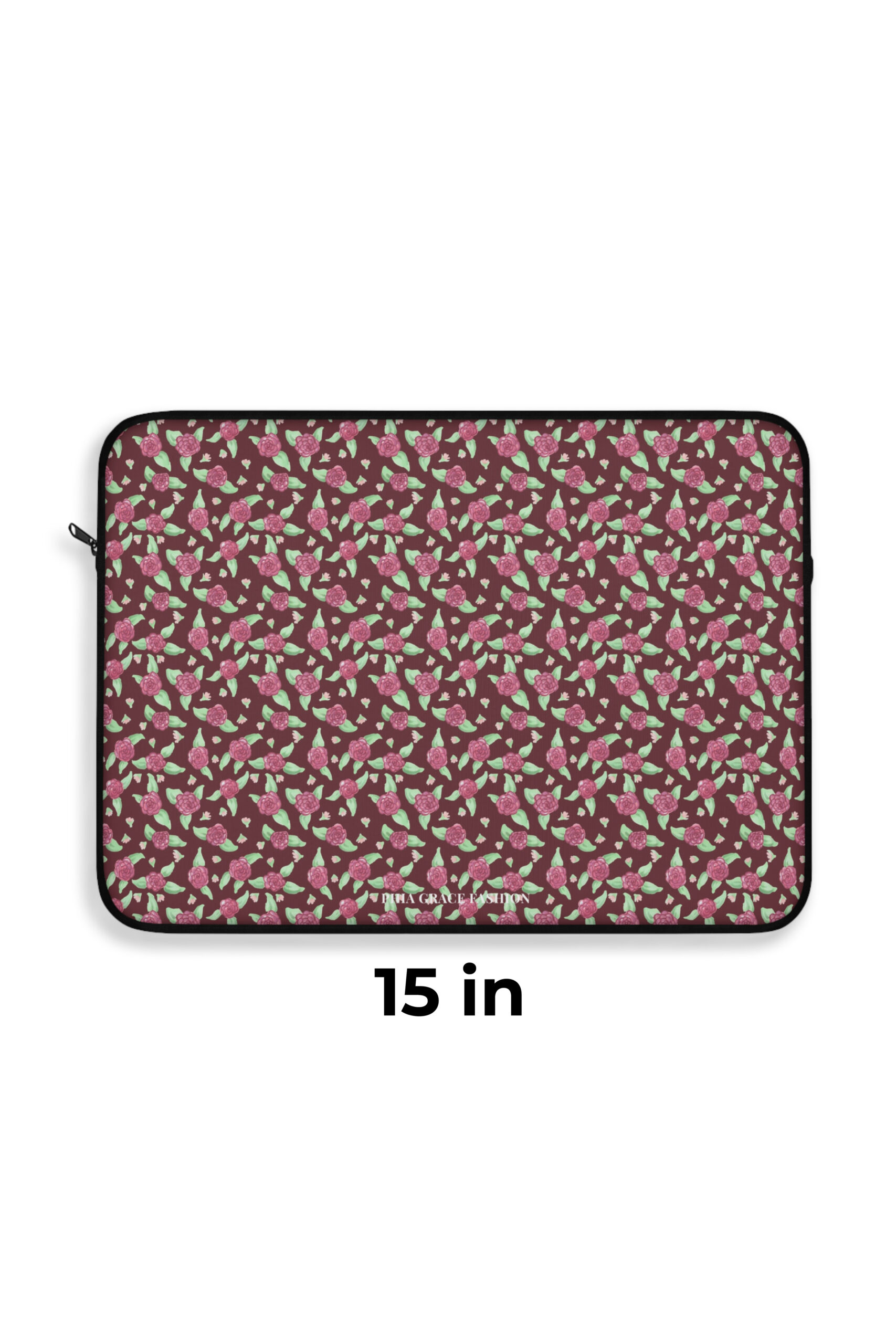 Laptop Sleeve in Maroon Rose Print