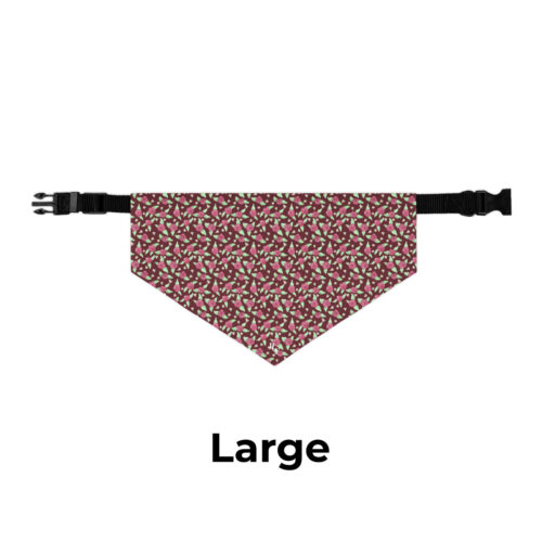 Pet Bandana Collar in Maroon Rose Print