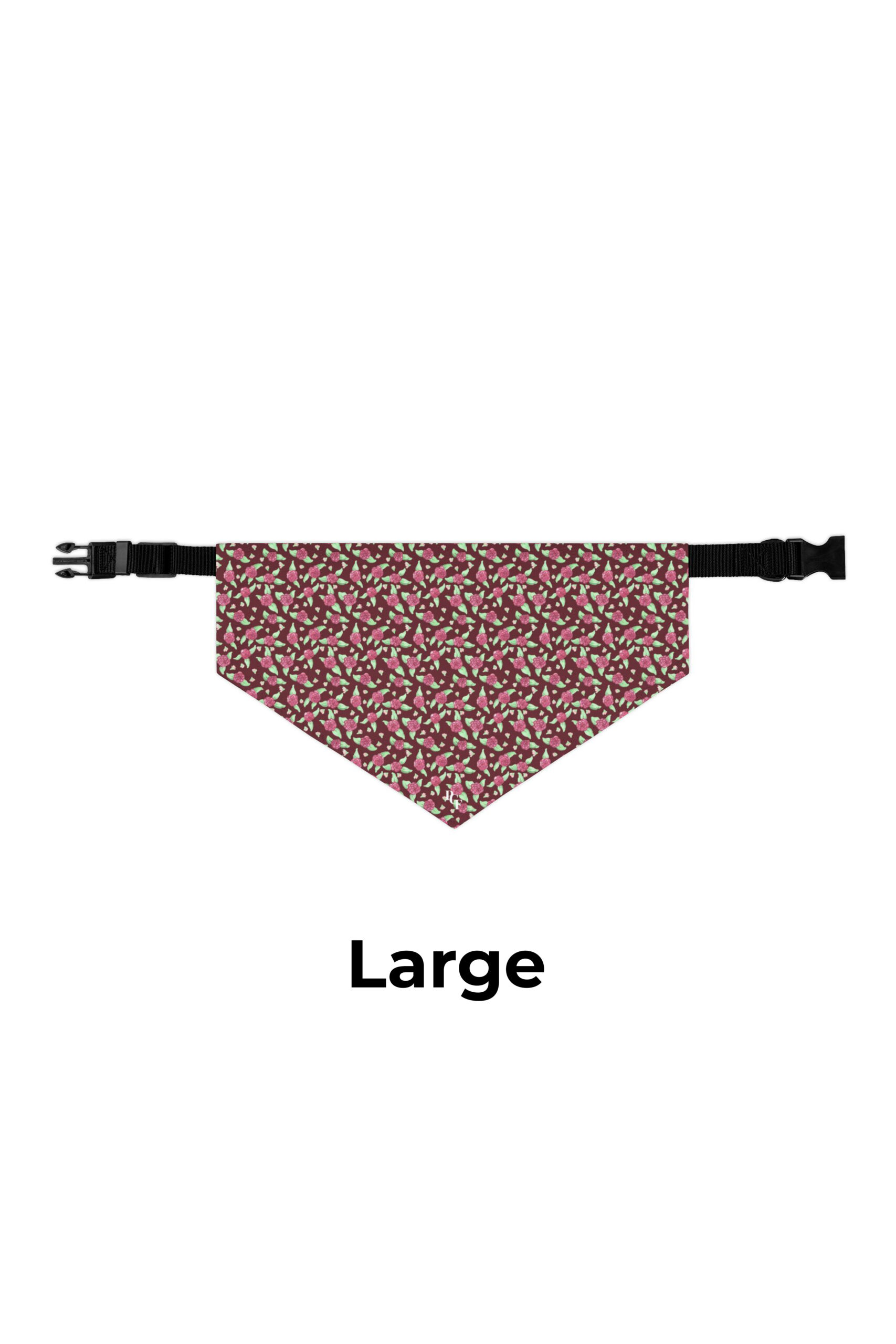 Pet Bandana Collar in Maroon Rose Print