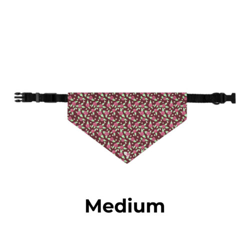 Pet Bandana Collar in Maroon Rose Print