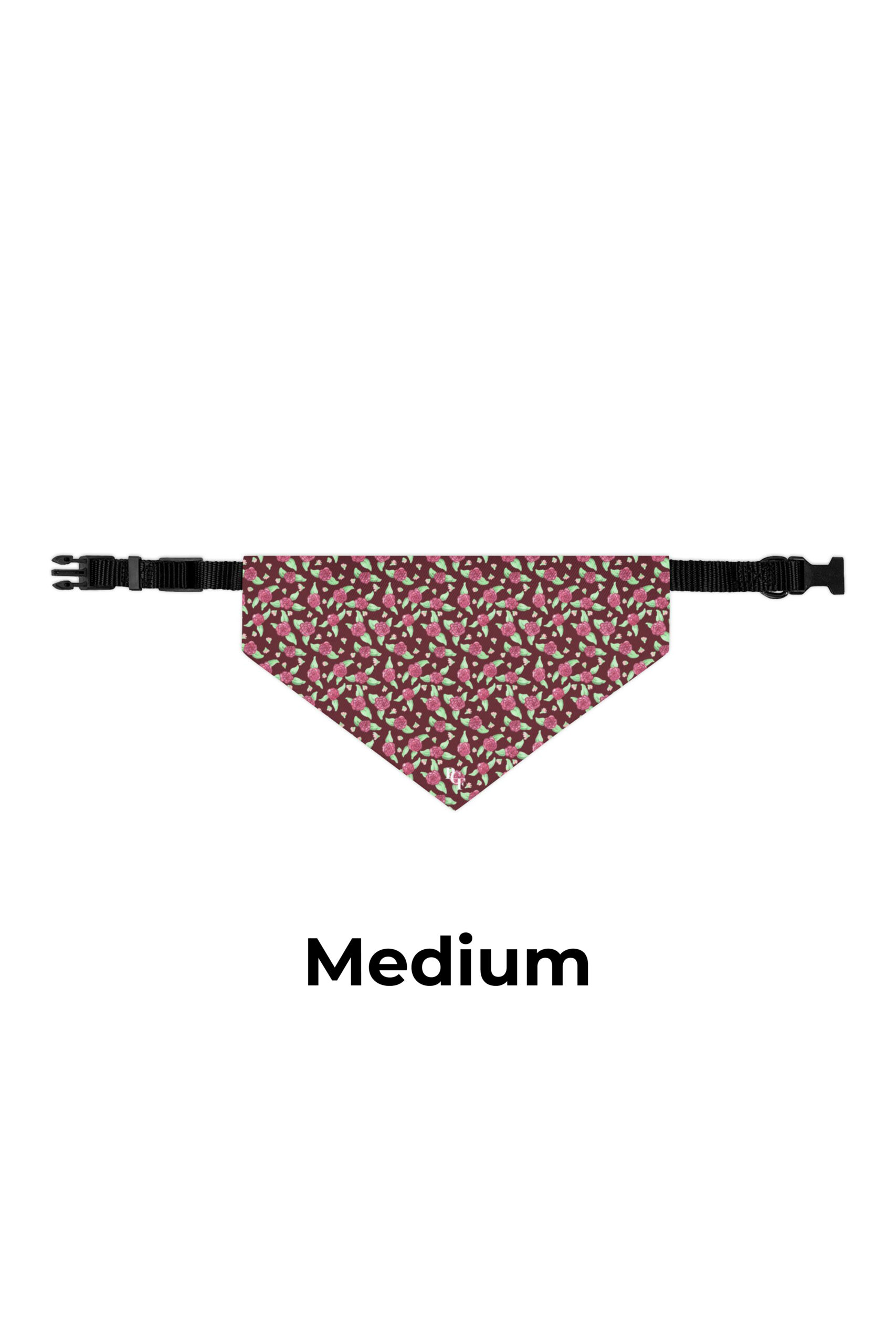 Pet Bandana Collar in Maroon Rose Print