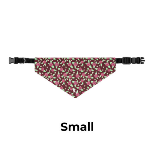 Pet Bandana Collar in Maroon Rose Print