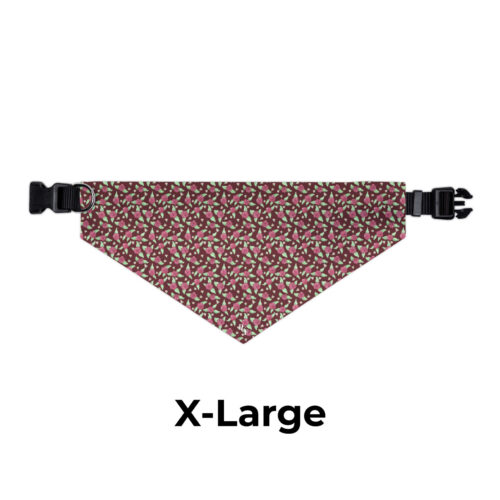 Pet Bandana Collar in Maroon Rose Print