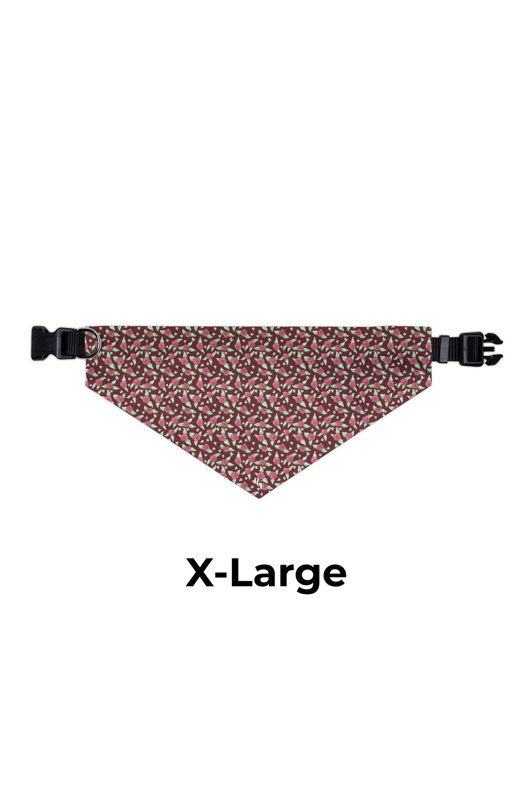 Pet Bandana Collar in Maroon Rose Print