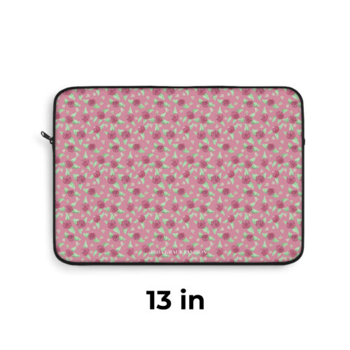 Laptop Sleeve in Pink Rose Print