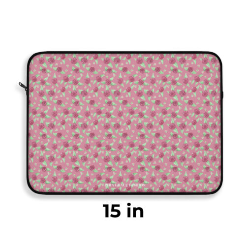 Laptop Sleeve in Pink Rose Print