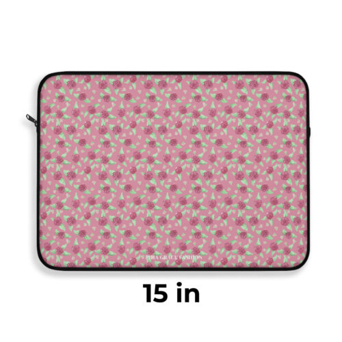 Laptop Sleeve in Pink Rose Print