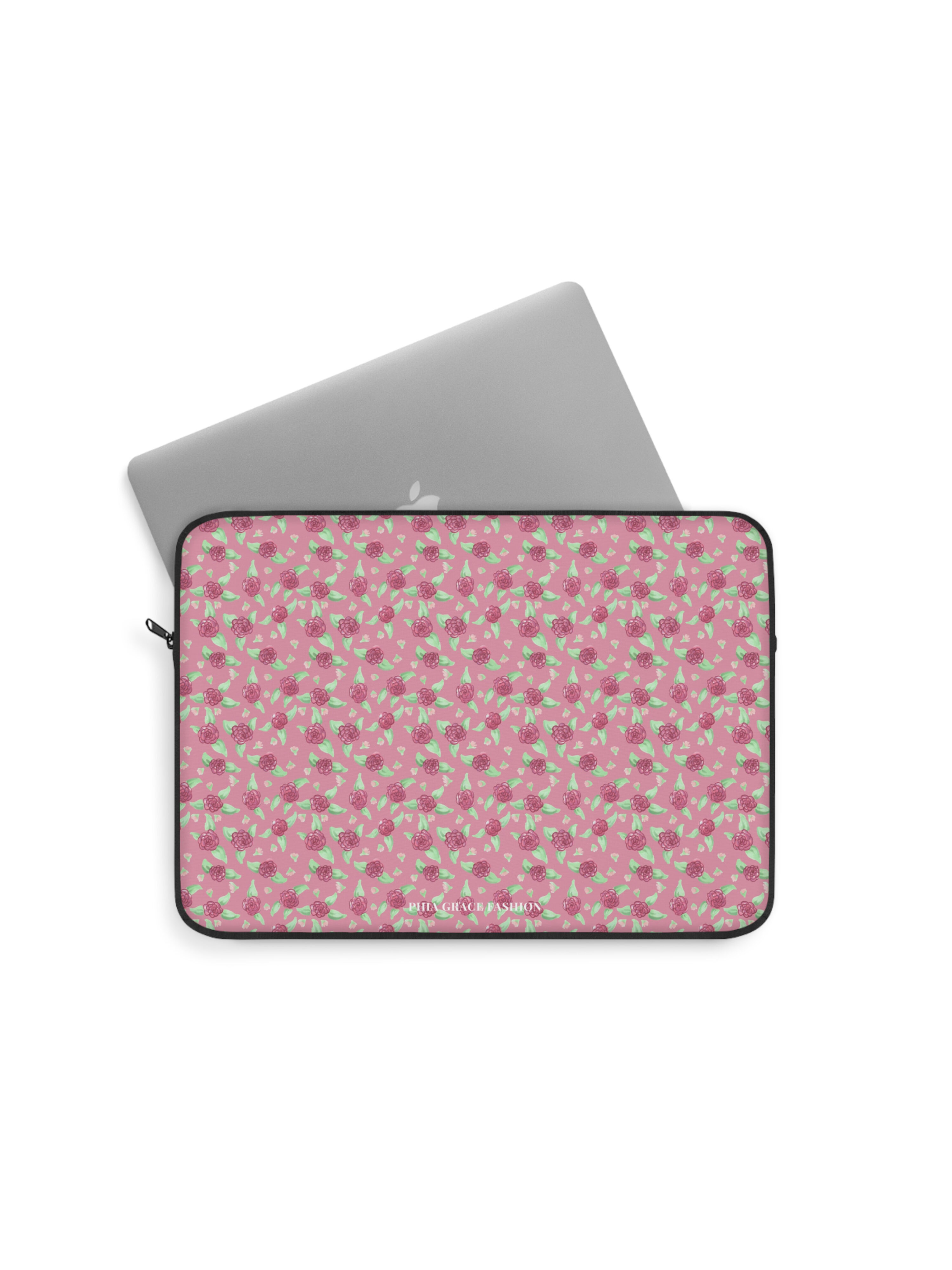 Laptop Sleeve in Pink Rose Print