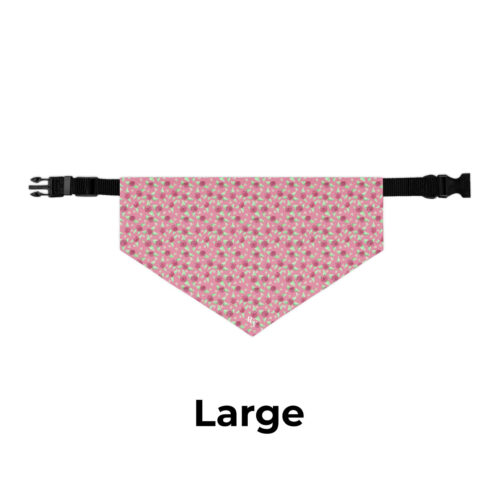Mockup Rose Pink L Pet Bandana Collar in Pink Rose Print