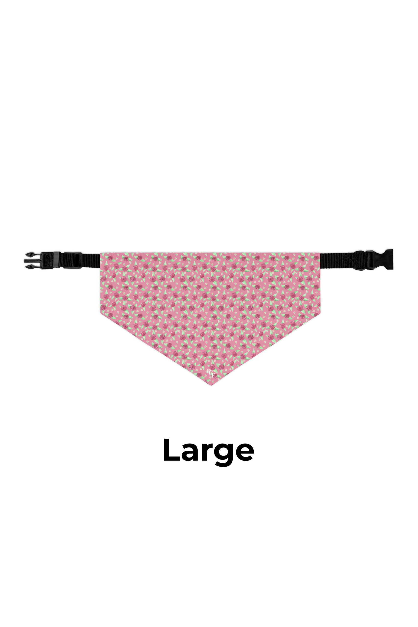 Mockup Rose Pink L Pet Bandana Collar in Pink Rose Print