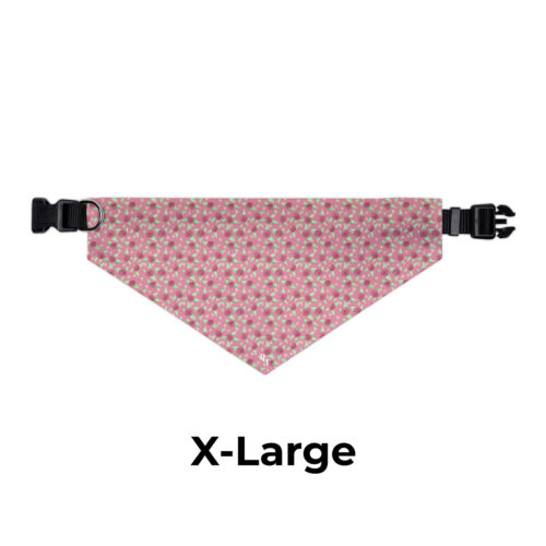 Mockup Rose Pink XL Pet Bandana Collar in Pink Rose Print