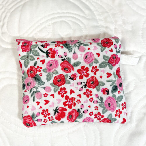 Mini Keychain Clutch Wallet in Pink and Red Floral Print