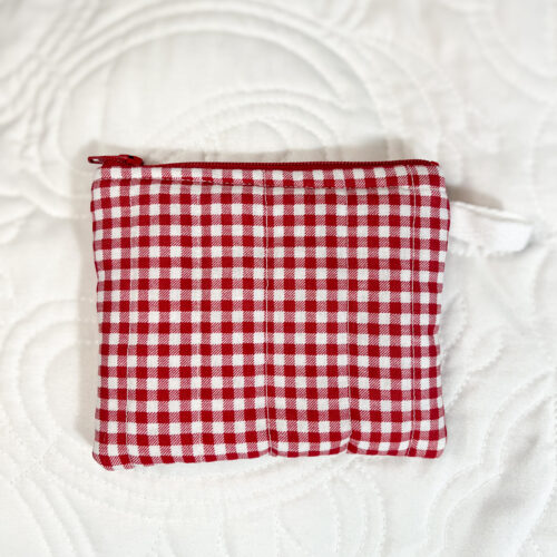Mini Keychain Clutch Wallet in Red Gingham Print
