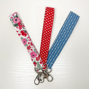 Keychain Wristlet in Red Gingham Print