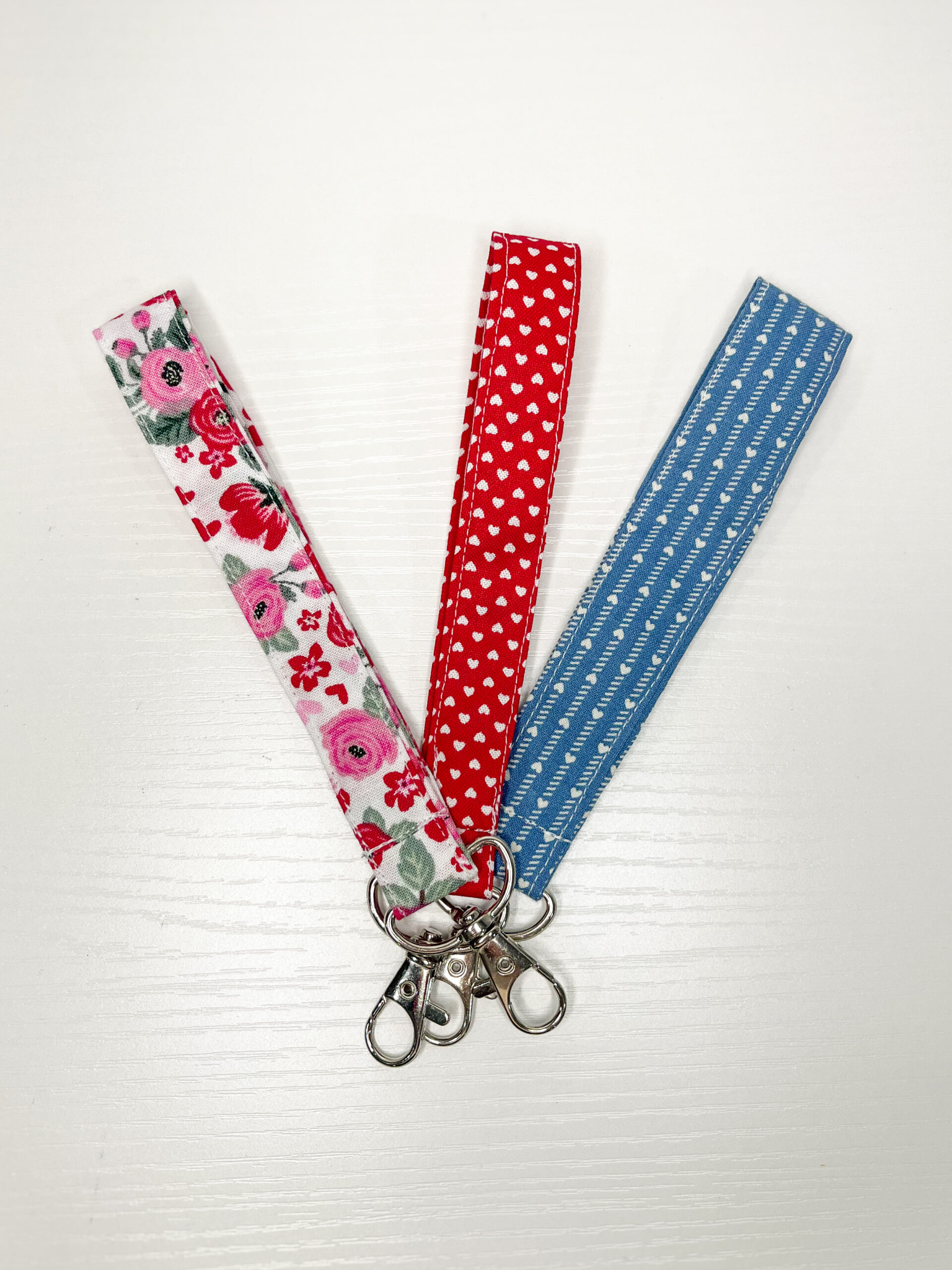 Keychain Wristlet in Red Gingham Print