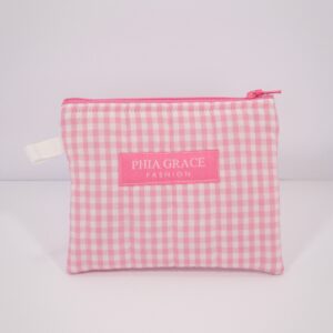 Keychain Clutch Wallet in Pink Gingham