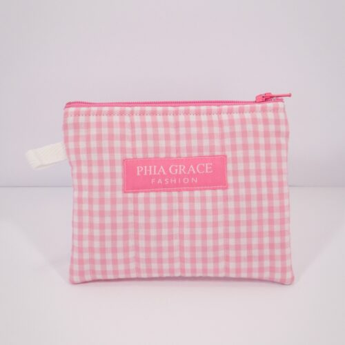 IMG_6049 Keychain Clutch Wallet in Pink Gingham
