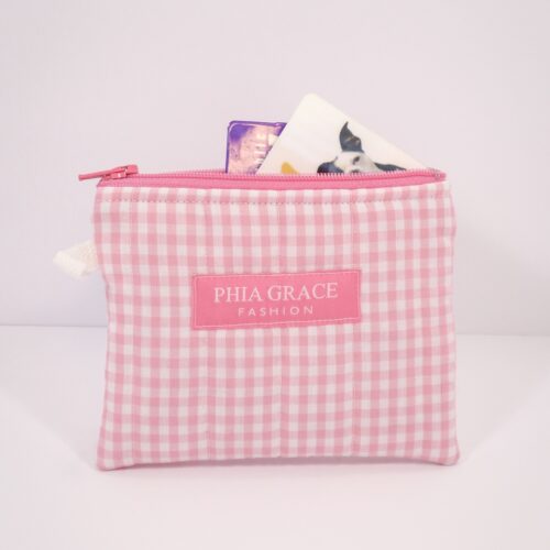 IMG_6054 Keychain Clutch Wallet in Pink Gingham