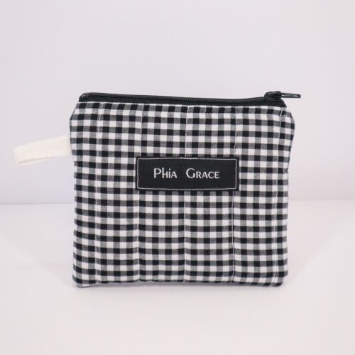 IMG_6072 Keychain Clutch Wallet in Black and White Gingham