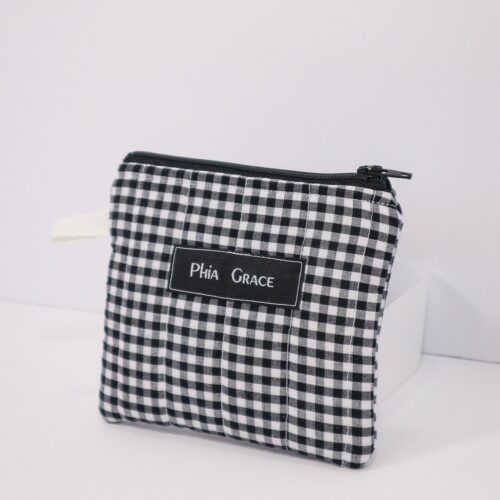 IMG_6075 Keychain Clutch Wallet in Black and White Gingham