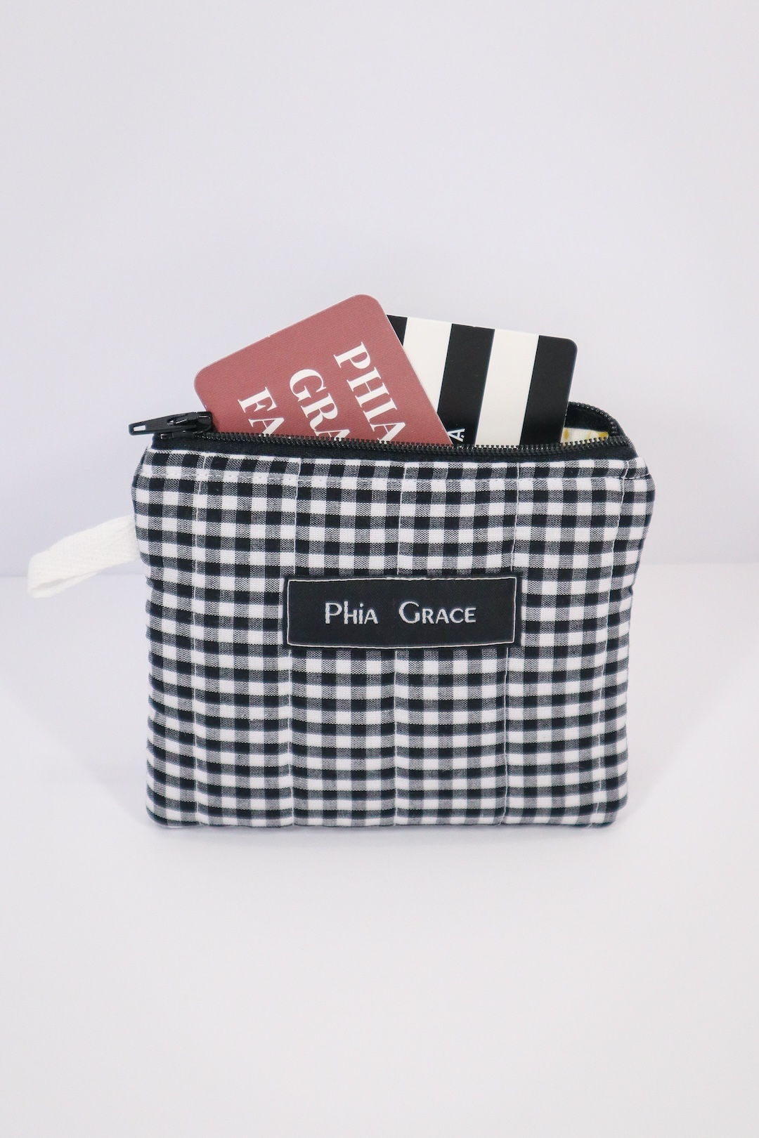 IMG_6079 Keychain Clutch Wallet in Black and White Gingham
