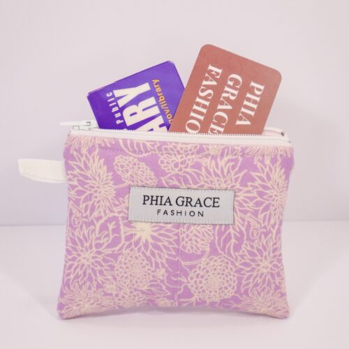 Keychain Clutch Wallet in Lilac Floral