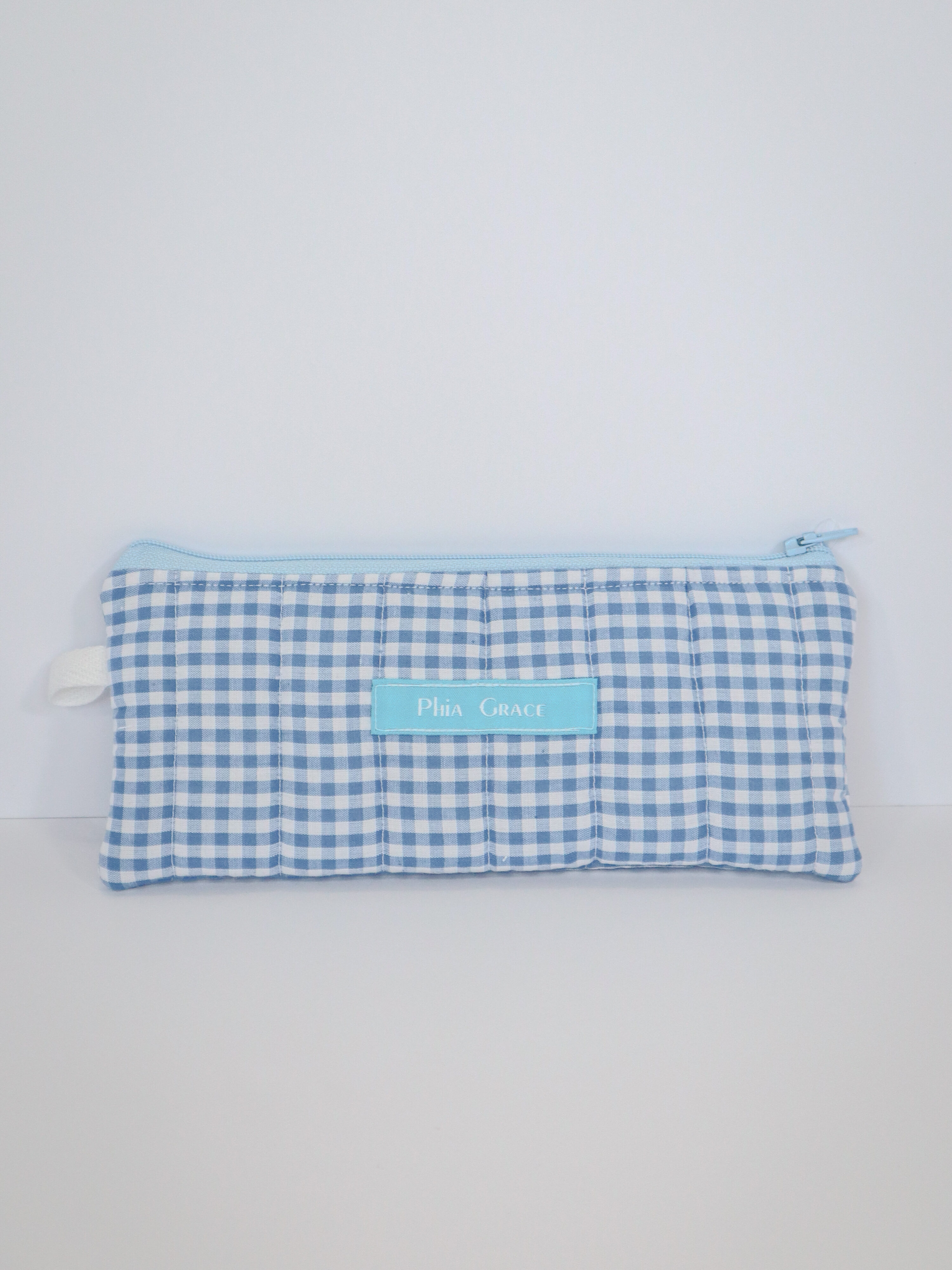 IMG_6095 Pencil Pouch in Light Blue Gingham