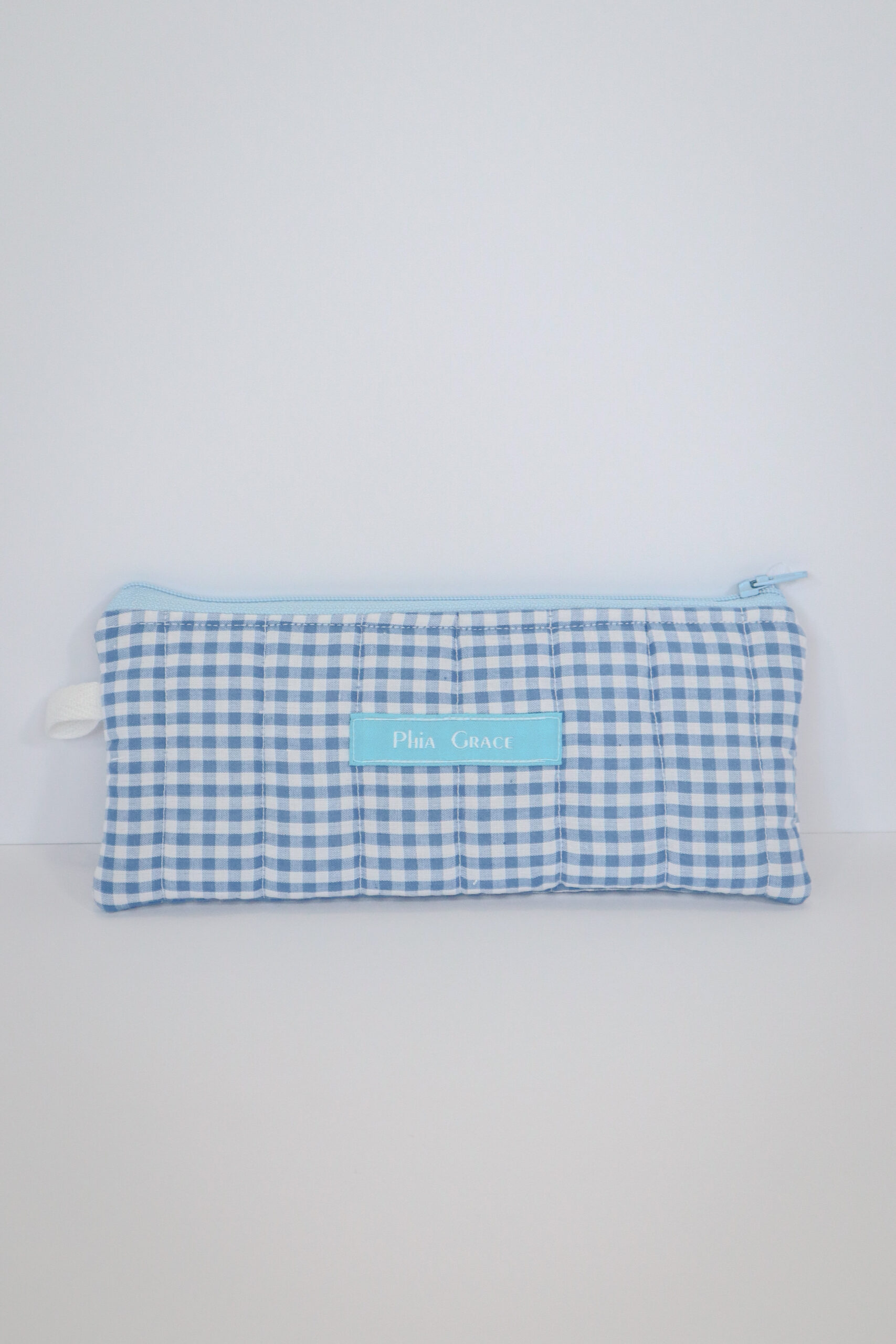 IMG_6095 Pencil Pouch in Light Blue Gingham