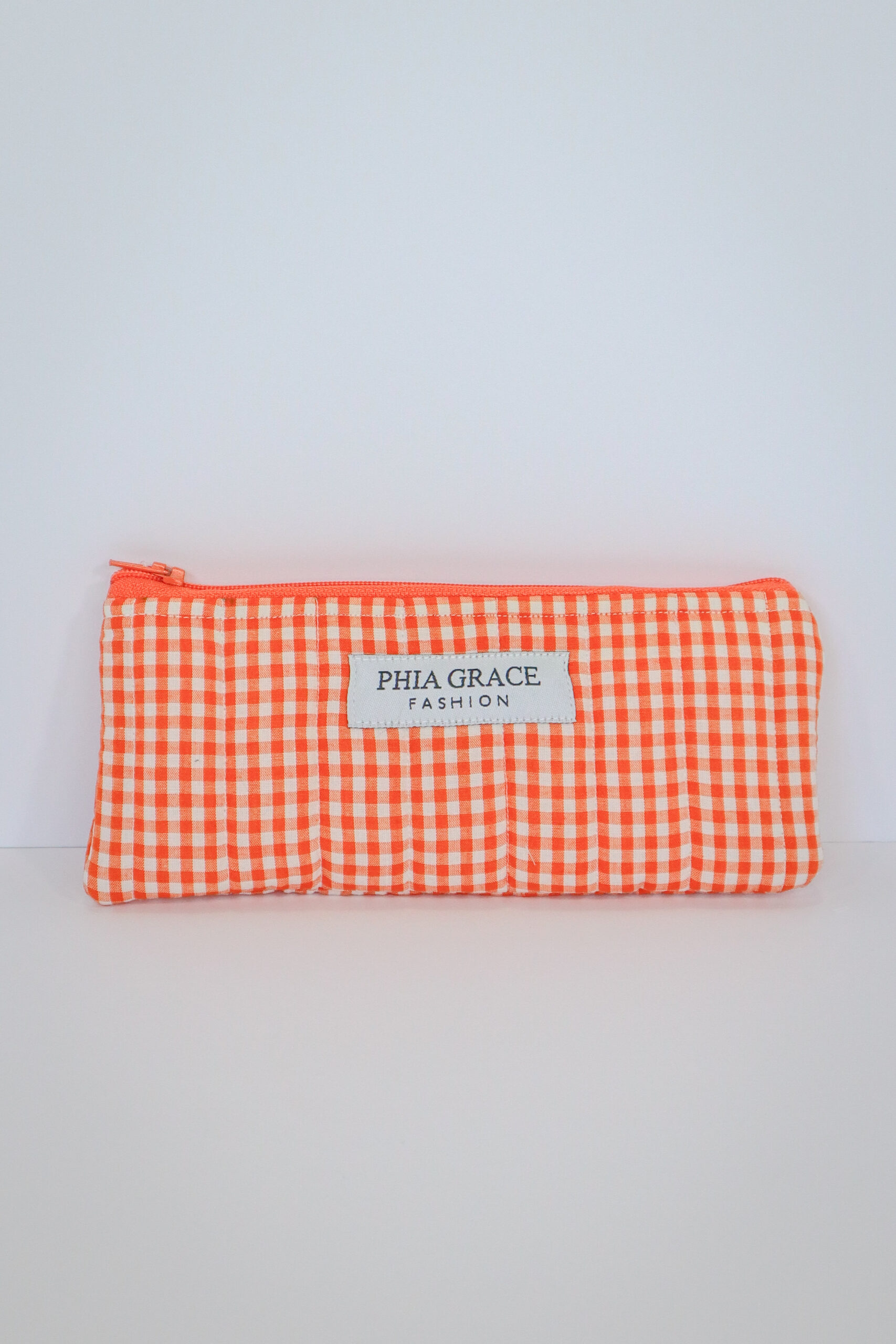 IMG_6099 Pencil Pouch in Orange Gingham