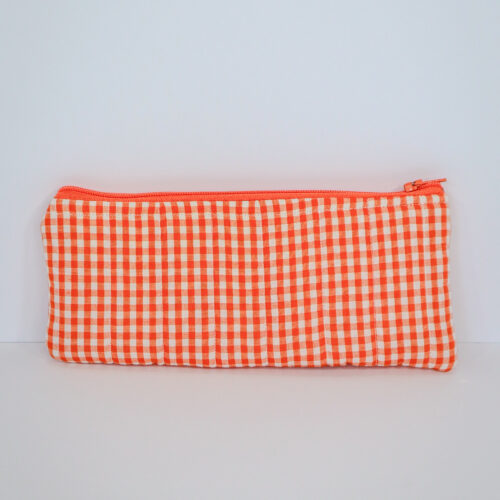 IMG_6100 Pencil Pouch in Orange Gingham